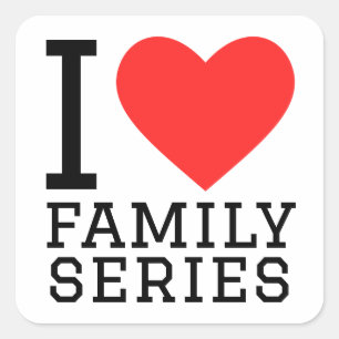 Adesivo Quadrado Eu amo série de famílias