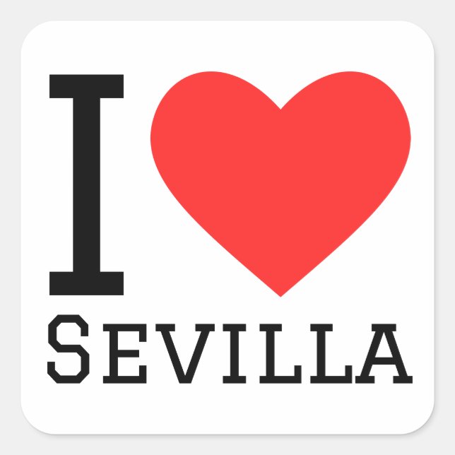 Adesivo Quadrado Eu amo sevilla (Frente)