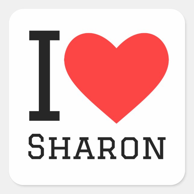 Adesivo Quadrado Eu amo Sharon (Frente)