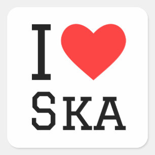 Adesivo Quadrado Eu amo ska
