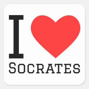 Adesivo Quadrado Eu amo Sócrates