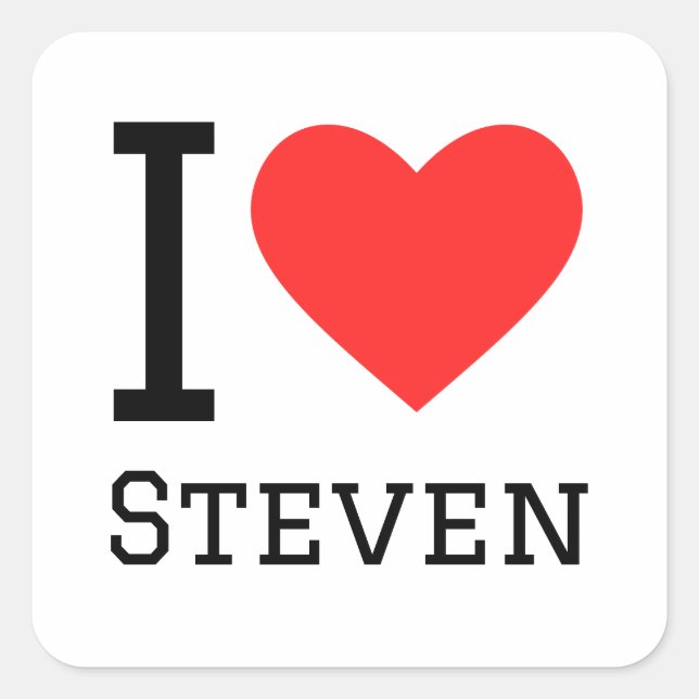Adesivo Quadrado Eu amo Steven (Frente)