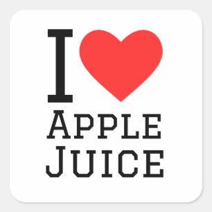 Adesivo Quadrado Eu amo suco de Apple