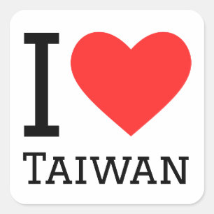 Adesivo Quadrado Eu amo Taiwan