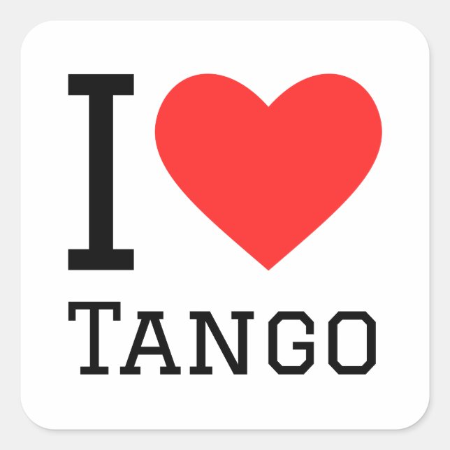 Adesivo Quadrado Eu amo tango (Frente)