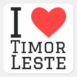 Adesivo Quadrado Eu amo Timor leste