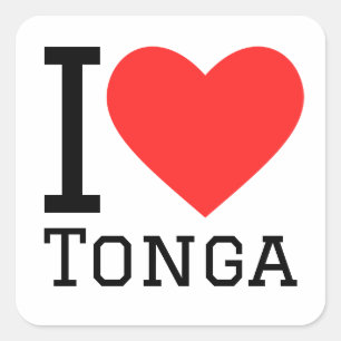 Adesivo Quadrado eu amo tonga