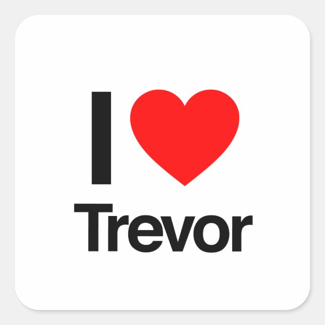 Adesivo Quadrado eu amo trevor (Frente)