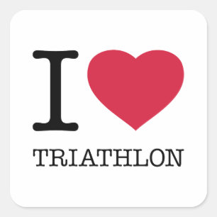 ADESIVO QUADRADO EU AMO TRIATHLON