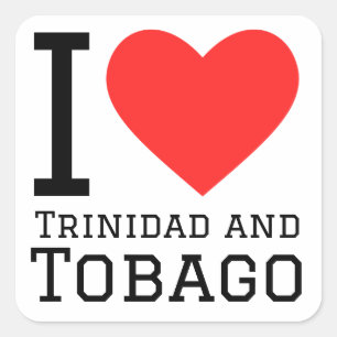Adesivo Quadrado Eu amo Trinidad e Tobago