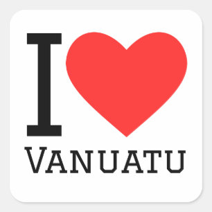 Adesivo Quadrado Eu amo Vanuatu