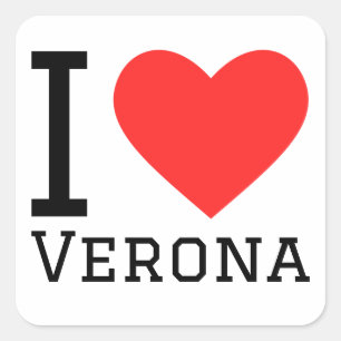 Adesivo Quadrado Eu amo Verona