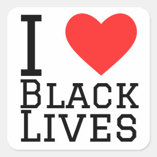Adesivo Quadrado Eu amo vidas negras