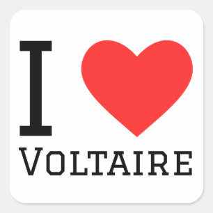 Adesivo Quadrado Eu amo Voltaire