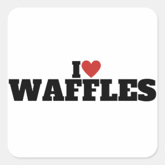 Adesivo Quadrado Eu Amo Waffles