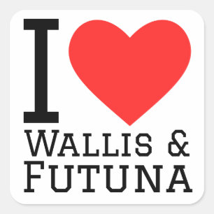 Adesivo Quadrado Eu amo Wallis e Futuna