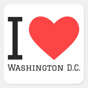 Adesivo Quadrado Eu amo Washington D.C.