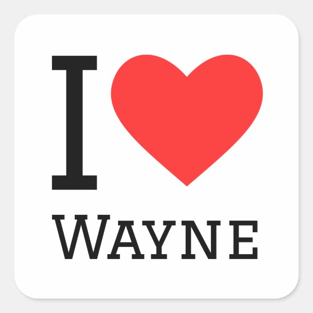 Adesivo Quadrado Eu amo wayne (Frente)