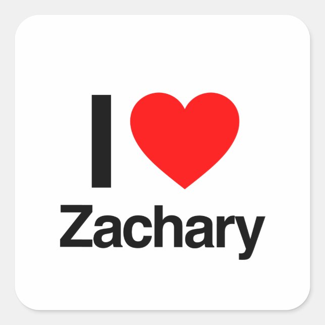 Adesivo Quadrado eu amo zachary (Frente)
