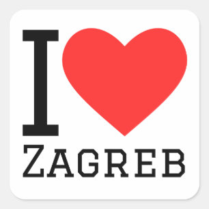 Adesivo Quadrado Eu amo Zagreb