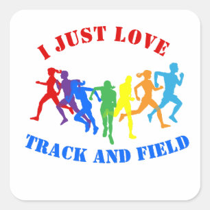 ADESIVO QUADRADO EU APENAS AMO TRACK E CAMPO