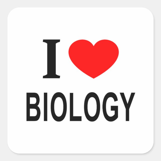 ADESIVO QUADRADO EU ❤️ BIOLOGIA EU AMO BIOLOGIA EU COSTUMO BIOLOGIA (Frente)