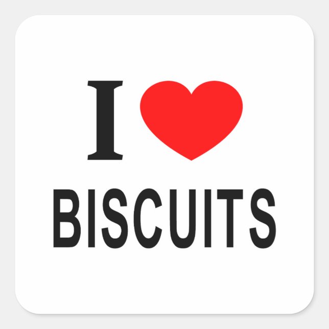 ADESIVO QUADRADO EU ❤️ BISCUITOS EU AMO BISCUITOS EU CORAÇÃO BISCUI (Frente)