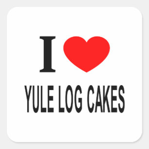 ADESIVO QUADRADO EU ❤️ BOLSAS DE YULE LOG EU AMO BOLSAS DE YULE LOG
