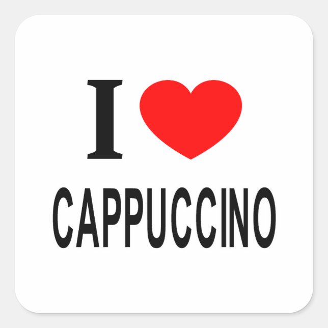 ADESIVO QUADRADO EU ❤️ CAPPUCCINO EU AMO CAPPUCCINO EU CORAÇÃO CAPP (Frente)