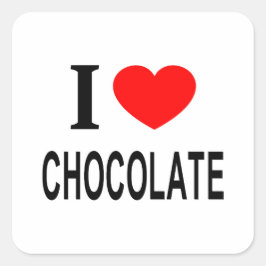 Adesivo Quadrado Eu ❤️ CHOCOLATE Eu AMO CHOCOLATE Eu ADORO CHOCOLAT