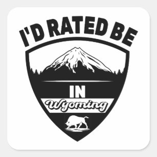 Adesivo Quadrado Eu classificaria em Wyoming, no Estado das Montanh