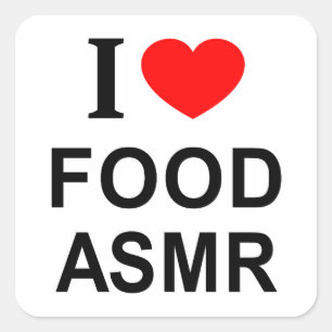 ADESIVO QUADRADO EU ❤️ COMIDA ASMR EU AMO COMIDA ASMR EU OUVI COMID
