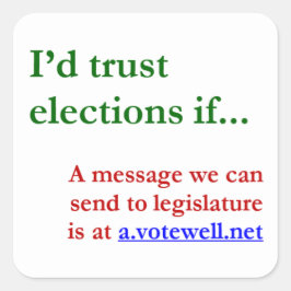 Adesivo Quadrado Eu confiaria em eleições se...