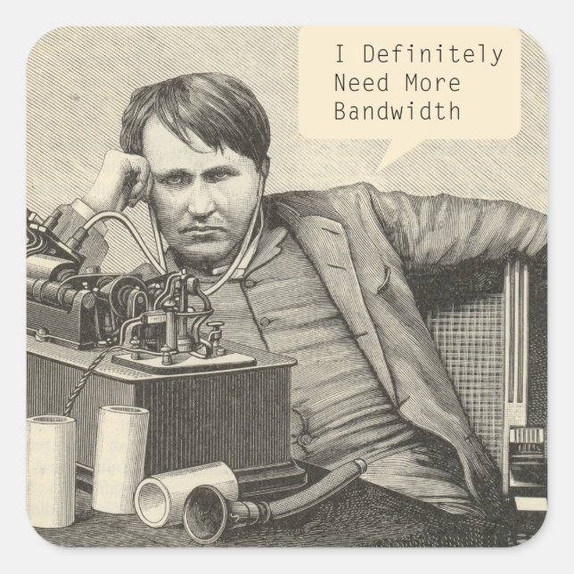 Adesivo Quadrado Eu definitivamente preciso de mais largura de band (Frente)