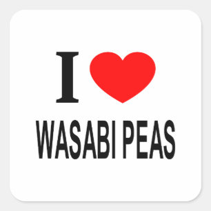 Adesivo Quadrado Eu ❤️ ERVILHAS WASABI Eu AMO ERVILHAS WASABI Eu AD