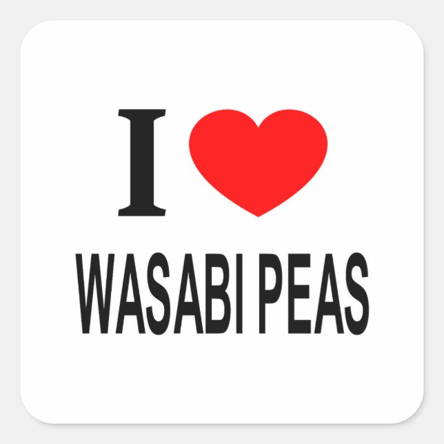 Adesivo Quadrado Eu ❤️ ERVILHAS WASABI Eu AMO ERVILHAS WASABI Eu AD (Frente)