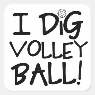 Adesivo Quadrado Eu escavo o voleibol