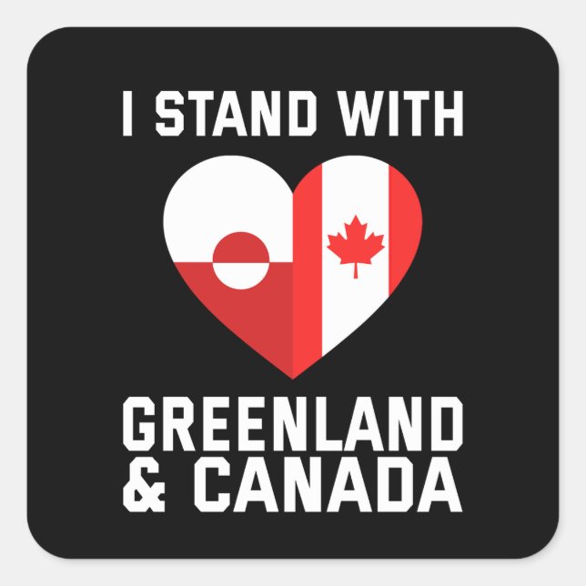 Adesivo Quadrado Eu Estou Com a Groenlândia E o Canadá (Frente)
