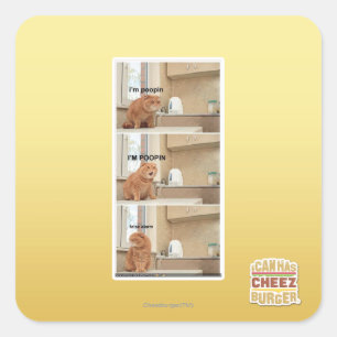 Adesivo Quadrado Eu estou fazendo cocô!