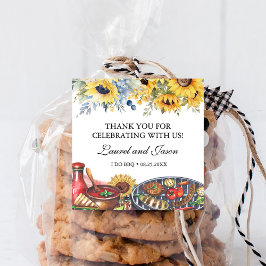 Adesivo Quadrado Eu Faço Churrasco Girassol Rústico Festa de Noivad