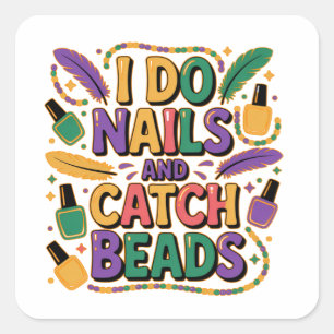 Adesivo Quadrado Eu Faço Unhas e Pego Contas Camiseta Divertida de 