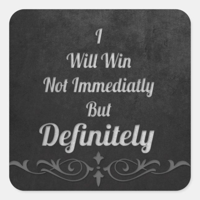 Adesivo Quadrado Eu Ganharei - Motivacional (Frente)