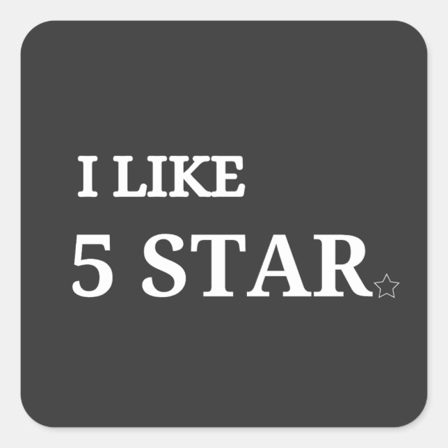 Adesivo Quadrado eu gosto de 5 estrelas (Frente)
