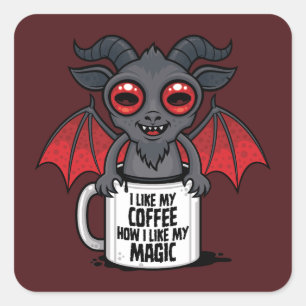 Adesivo Quadrado Eu Gosto do Meu Café Como Eu Gosto da Minha Magia
