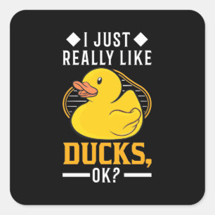 Adesivo Quadrado Eu Gosto Muito De Patos