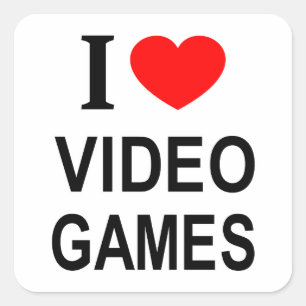 Adesivo Quadrado Eu ❤️ JOGOS ELETRÔNICOS Eu AMO JOGOS ELETRÔNICOS E