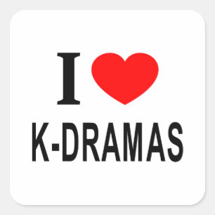 ADESIVO QUADRADO EU ❤️ K-DRAMAS EU AMO K-DRAMAS EU OUVI K-DRAMAS