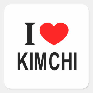 Adesivo Quadrado Eu ❤️ KIMCHI Eu adoro KIMCHI, eu ouvi KIMCHI