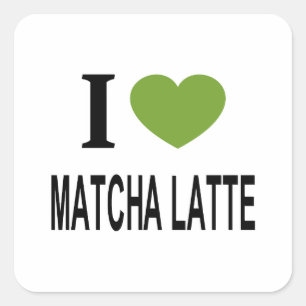 ADESIVO QUADRADO EU ❤️ MATCHA LATTE EU AMO MATCHA LATTE EU CORAÇÃO