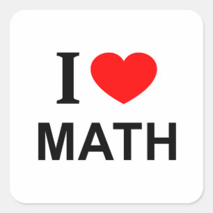 Adesivo Quadrado Eu ❤️ MATEMÁTICA Eu AMO MATEMÁTICA Eu ADORO MATEMÁ